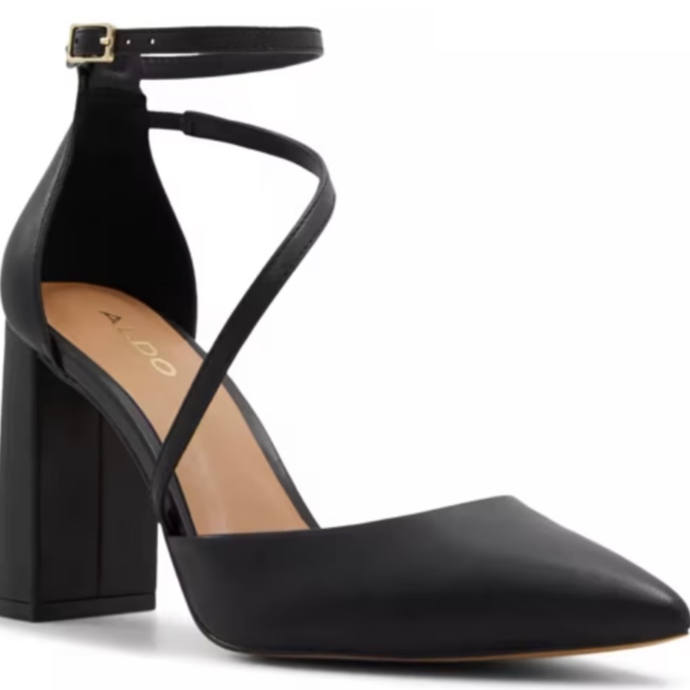 ALDO Elegant Black Heels with Ankle Strap